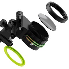 5 Pin Compound Bow Sight 0.019″ Adjustable 4X 6X 8X Lens Archery Hunting RH LH