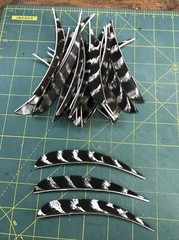 5″ Right Wing Parabolic Natural Barred Feather Fletching, 25Pk Archery 🇺🇸