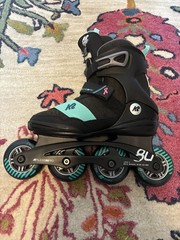 K2 Alexis Pro 80 Women’s Inline Skates Sz 6 in Black/Teal – Excellent Condition