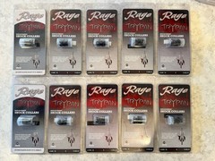 LOT OF 10 Rage 2-Blade Expandible Broadhead Hypodermic TRYPAN Shock Collars 20pk
