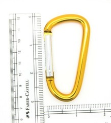 Pack of 6 pcs 3″ Aluminum Carabiner Spring Belt Clip Key Chain D Shape Gold NEW