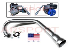 Drift Trike Exhaust Pipe Header Predator 212cc, GX160 / GX200, Tillotson 212