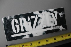 Grizzly Grip Tape Black White Bear Original Z73A Vintage Skateboarding STICKER