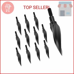 KURUGEILI 12 Pack 125 Grains Archery Traditional Broadheads Steel Points Screw-i