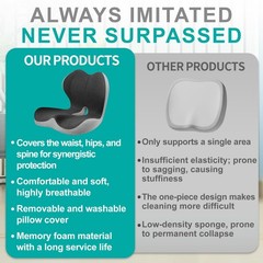 Seat Cushion for Office Chair, Car and Wheelchair Use, with Lumbar Support Pi…