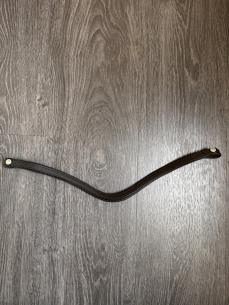 Montar Full Size Plain Black Leather Snap-On Browband