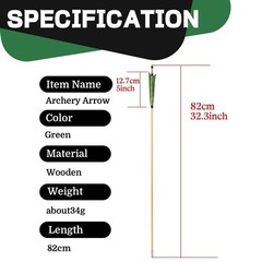 12X 32″ Wooden Arrow OD8mm Archery 5″ Turkey Feather Traditional Recurve Longbow