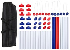 Amazon Basics Portable Ladder Toss Outdoor Game Set with Full Size, Red/Blue