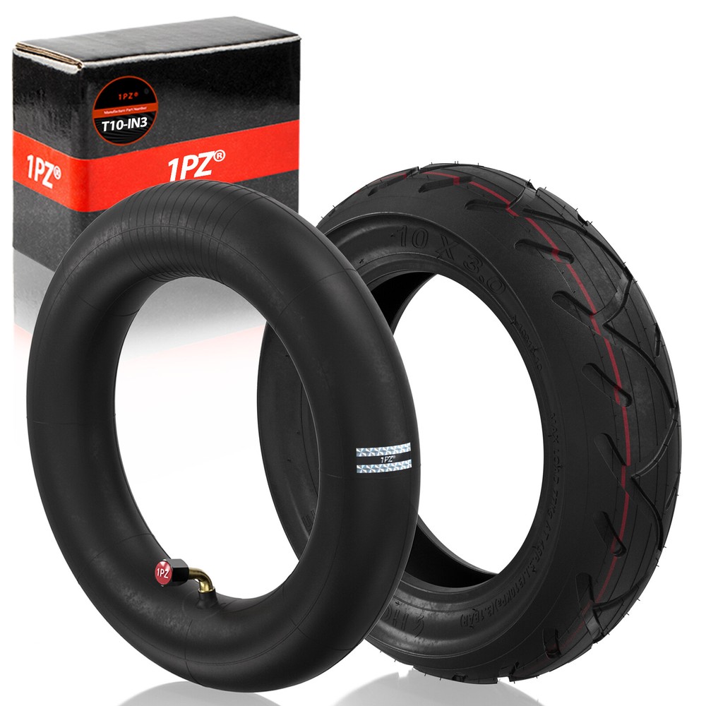 Pair 10×2.50 10×2.5 Inner Tube & Tire fit 10×3 80/65-6 255×80 Bent Valve Stem