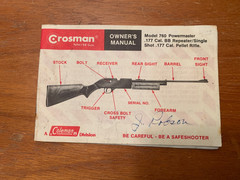 Crosman 760 – Owners Manual – Variant 5 – Brass Bolt – 1977-1980