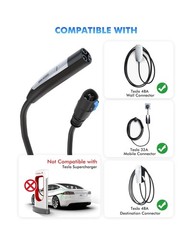 SEGUMA EV Charger Extension Cable for Tesla, Up to 50A 21FT 240V 12KW NACS Ex…