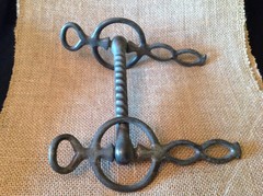 Antique iron twisted driving horse bit, 100+ years old, good condition