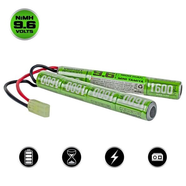 Valken Energy NiMH Airsoft Battery 9.6v 1600mAh Nunchuck Butterfly style