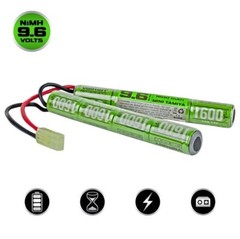 Valken Energy NiMH Airsoft Battery 9.6v 1600mAh Nunchuck Butterfly style