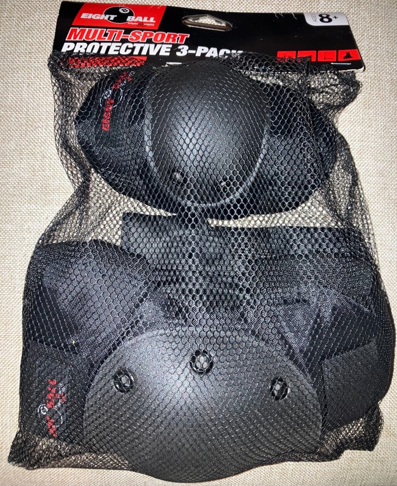 Eight Ball Multi Sport Protective 3 Pack(Knee&Elbow Pads & Wrist Guards) Ages 8+