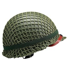 WW2 US M1 Helmet Steel Field Green with Net Cover Eye Belt Large,