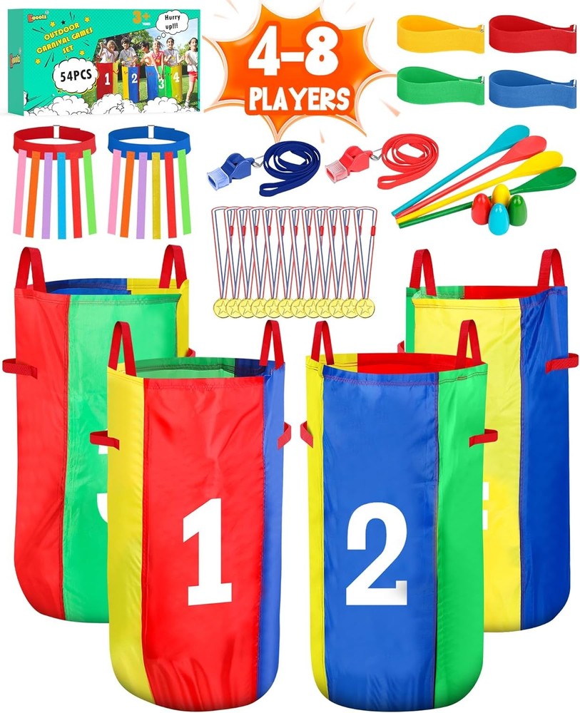 Eocolz Carnival Game Set Sack Race Egg Spoon 3-Legged Race Bands
