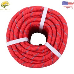 1/2in × 125ft Double Braided Polyester Rope Breaking Strength 8400 Pounds Red