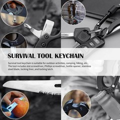 Multitool Carabiner with Pocket Knife Keychain Clip Screwdriver Bottle Opener US