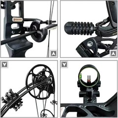 Compound Bow Set 15-45lbs for Pull Beginner and Teens Black Right Handed