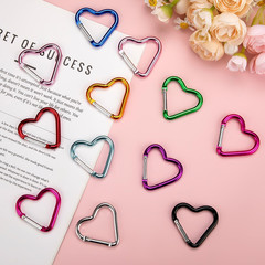 30pcs Heart Carabiner Clip, Alloy Heart Shape Hanging Keychain Clip, Cute Alumin