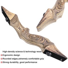 60» Takedown Hunting Bow 20-60lb Recurve Bow Wooden Adult Archery Target RH US