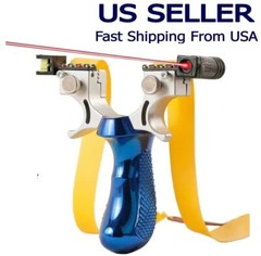 Hunting Professional Catapult Laser Slingshot With Rubber Aim Point Target NEW