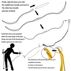 25Lbs Mongolian Detachable Longbow Hunting Recurve Bow 49″ Practice Beginner
