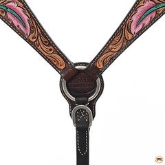 Western Headstall and Breast Collar Set HILASON Tooled Leather Horse Bridle Tack