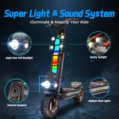 ZIPPYGO JL86 Pro 10000W Electric Scooter for Adult 55MPH Dual Motor Audio Player