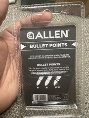 24-14621A 10 Allen Bullet Points 125 Grain 5/16 Diameter Arrow Heads Archery