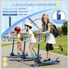 3 Wheel Scooters for Kids 2-5 5-7 Years, 4 Adjustable Heights Foldable Metal…