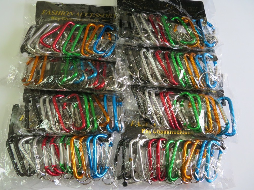 Lot 200 pcs Carabiner Spring Belt Clip Key Chain / 3″ / Aluminum / Free Shipping