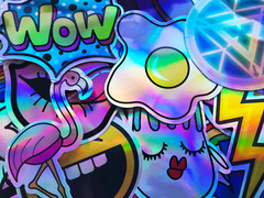 20 Shiny Holographic Reflective Graffiti Foil Cool Laptop Stickers Decals #CS1