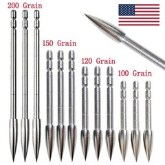 12pcs Archery Arrowheads Insert Tips 100-200gr Field Point 4.2mm Arrow Shaft DIY
