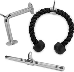 Yes4ALL Tricep Press Down Cable Machine Attachment Set, LAT Pulldown Attachment