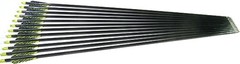 12 Shiny Black® 30″ Premium Fiberglass Hunting / Target Arrows w/ Screw-In F.P.