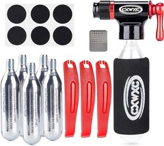 CO2 Inflator Kit with 5 X 16g CO2 Threaded Cartridges- Presta & Schrader Valv…