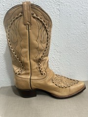 Vintage Rare Dan Post Western Leather Fancy Boots 8 1/2 EW Free Shipping