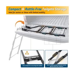 Tailgate Ladder for Pickup Truck, Universal 34″-42″ Height Adjustable Tailgat…