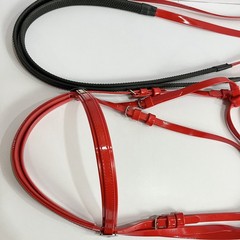Horse English Tack Soft Biothane Bridle with Free Reins & Loose Ring Bit