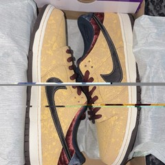 Nike SB Dunk Low Pro Skateboarding Shoes Gold/Black US 15 D/M FZ1278-200
