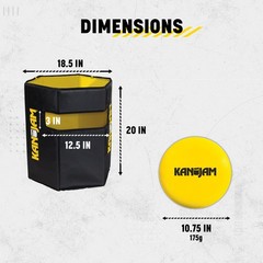 Kan Jam Foldable Travel Disc Toss Game – Black & Yellow, Standard, Classic
