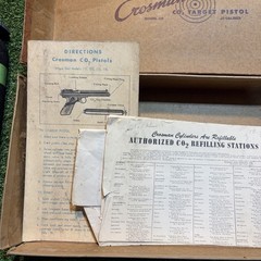 Vtg. 1950’s Crossman Model 116 .22 Pellet Bulk Fill Co2 Air Target Pistol Marble