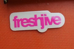 FRESH JIVE Clothing Small Clear Pink Original 90’s Vintage Surf Skate STICKER