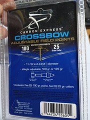 Carbon Express Crossbow adjustable field point 100 125 grain bolt practice tips