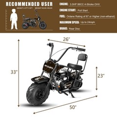 Oryxearth 99CC Mini Dirt Bike, Adult 4-Stroke Gas Powered Off Road Trail, Camo