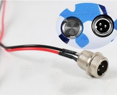 Hoverboard Charger Port Replacement 3 Prong 2 Wire for Self-Balancing Scooter