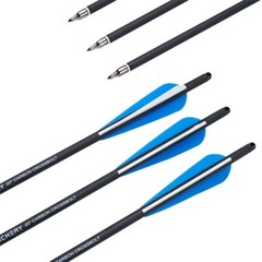 Archery 12Pcs 20″ Crossbow Bolts Carbon Arrows OD8.8mm Half Moon Nock Hunting