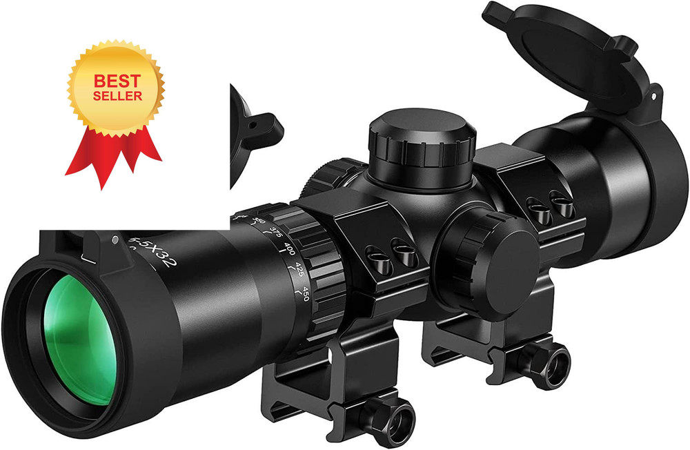 CVLIFE 1.5-5×32 Crossbow Scope, 20-100 Yards Etched Glass Ballistic Black
